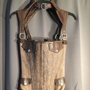 Steampunk leather corset costume/cosplay
